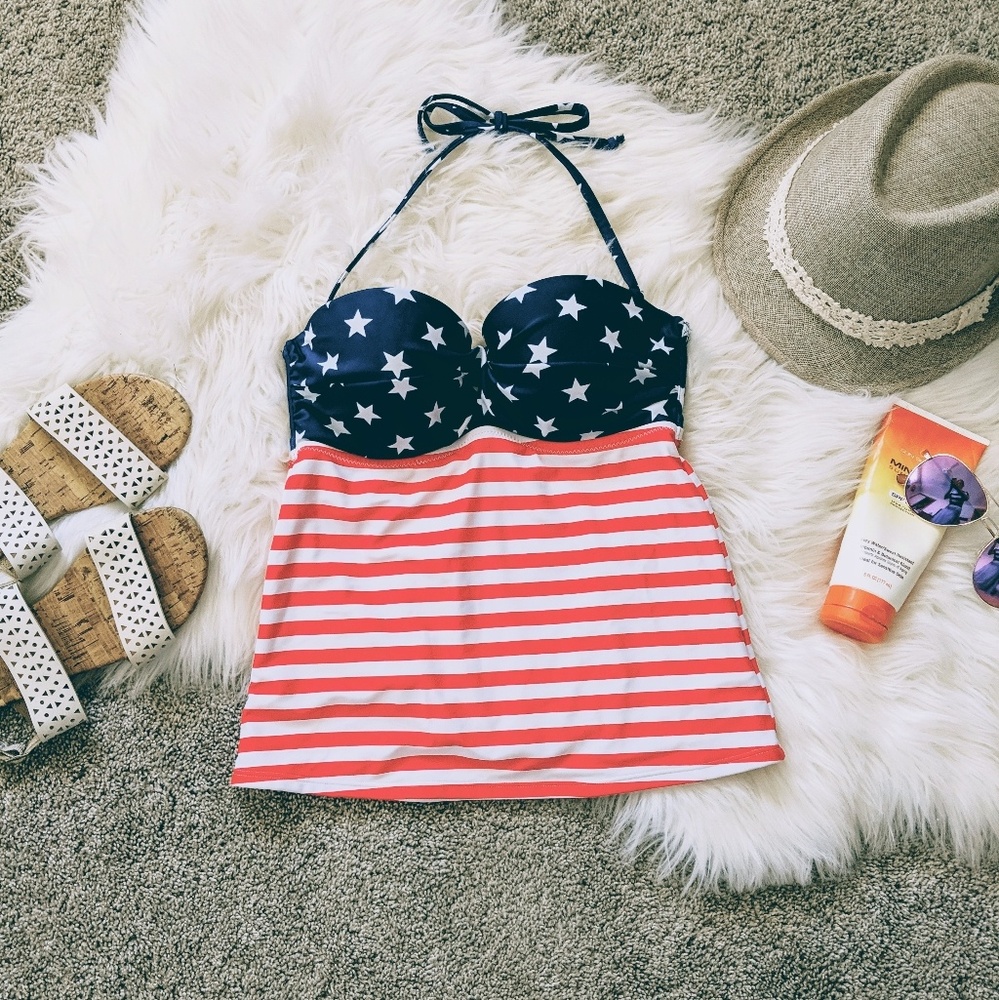 Old Navy | American flag swimsuit halter top